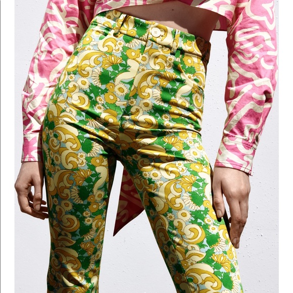 Zara Floral Print Pants NWT - Picture 7 of 8